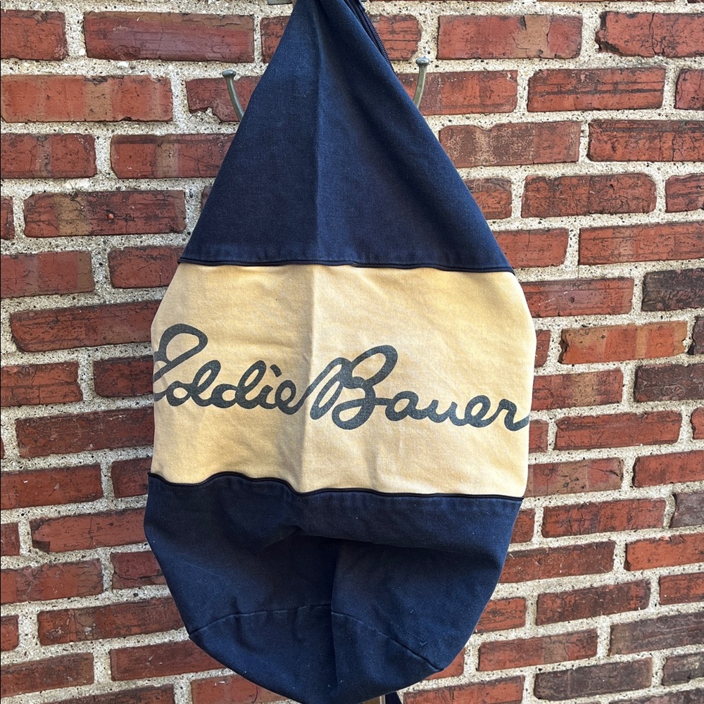 Eddie Bauer Navy Blue Canvas Expandable Duffle Bag